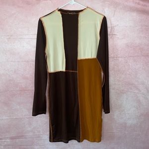 Asymmetrical design midi dress